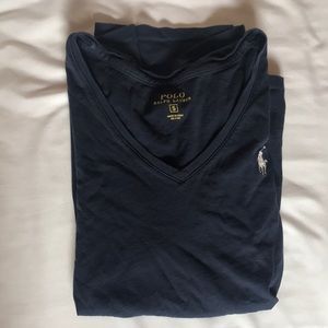 Small Navy Blue Ralph Lauren V Neck T Shirt